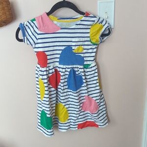 Mini Boden Striped Dress with Colorful Shapes